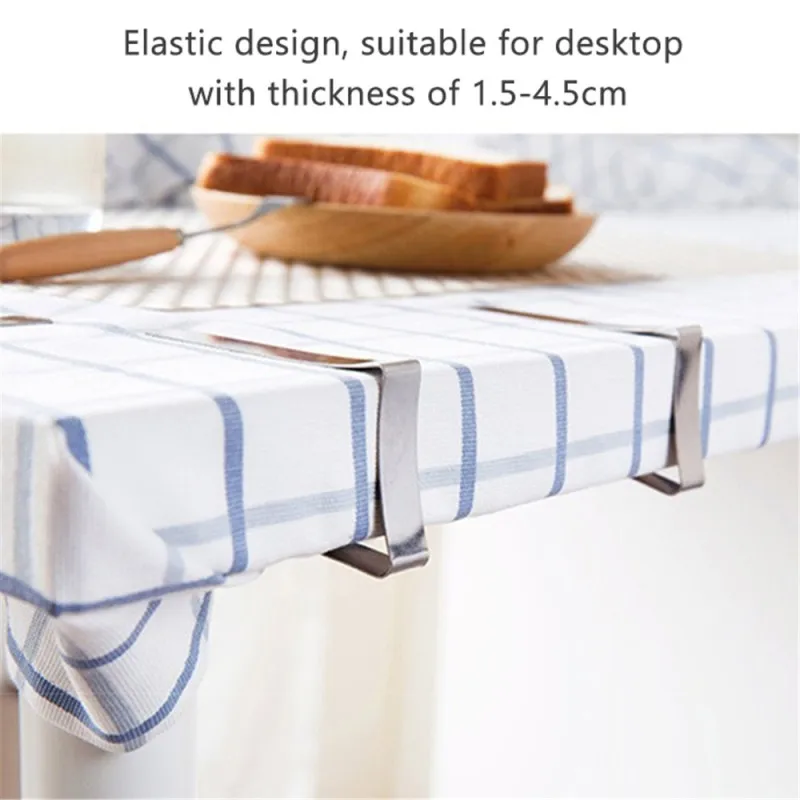 

12 PCS Stainless Steel Tablecloth Clamps Wedding Promenade Table Cover Holder Clip Promenade/Round Board Stable Clips