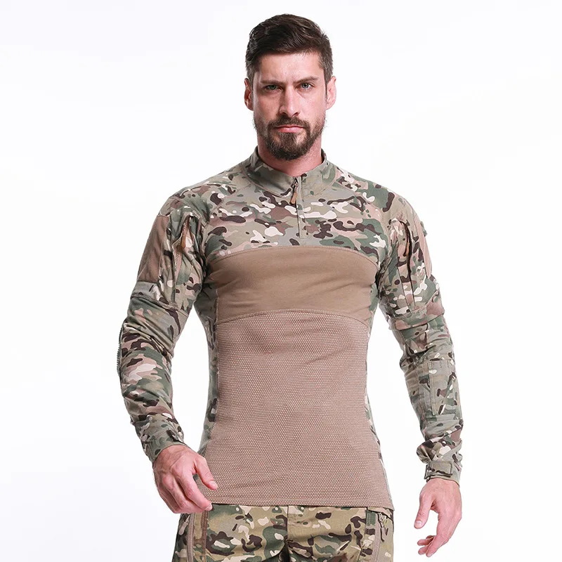 Армейские фанаты, уличная тактическая камуфляжная форма с длинным рукавом, рубашки для мужчин, для тренировок, скалолазания, верховой езды, breatahble, Военная Рубашка