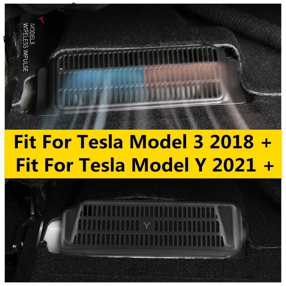 

Seat Under Floor AC Air Duct Vent Anti-blocking Cover Interior Accessories Fit For Tesla Model 3 2018 - 2021 / Model Y 2021 2022