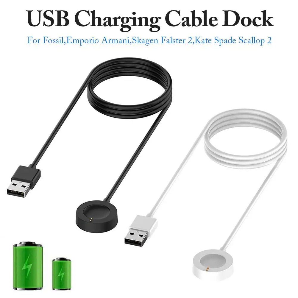 USB Charging Cable Wireless Charging Dock For Fossil/Emporio/Armani/Skagen Falster 2/Kate Spade Scallop 2/Diesel Charger