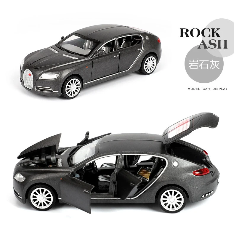 1:32 шкала литья под давлением Bugatti Galibier Veyron, детская игрушка, имитация металлического автомобиля, модель коллекции, украшение, оттягивающая назад, детская игрушка, подарок - Цвет: Черный