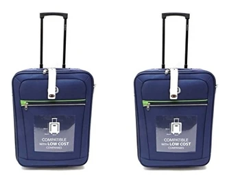 

OFFERTA SET 2 TROLLEY BAGAGLIO A MANO CLACSON cm.55x40x20 IDONEO RYANAIR VOLI LOW COST BAGAGLIO CABINA