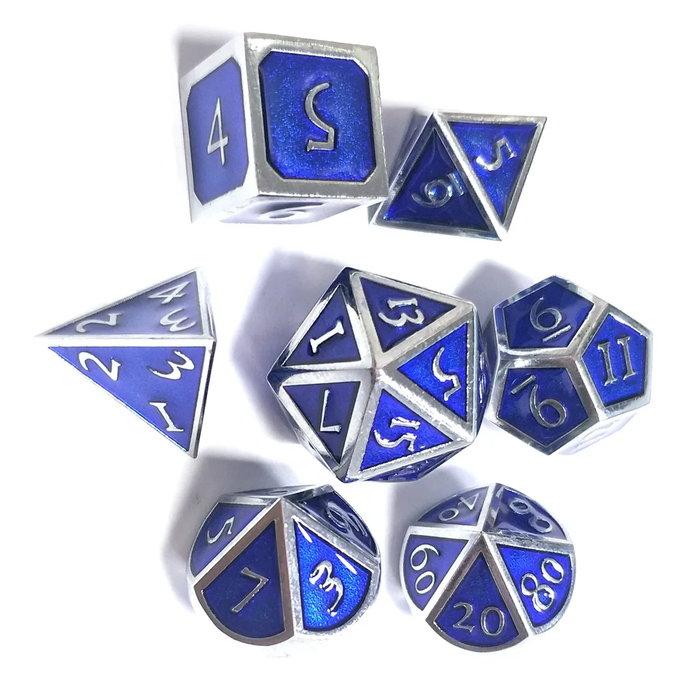7 шт./компл. 8 цветов в виде многоугольника, Magic игральная кость шрифт Подземелья и Драконы Творческий ролевые игры в кости D&D металла подземелья набор Игральный костей