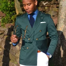 Тёмные высококачественные Зеленые Мужские костюмы жениха смокинги друзей жениха свадьба; вечеринка костюм для шафера(куртка+ брюки