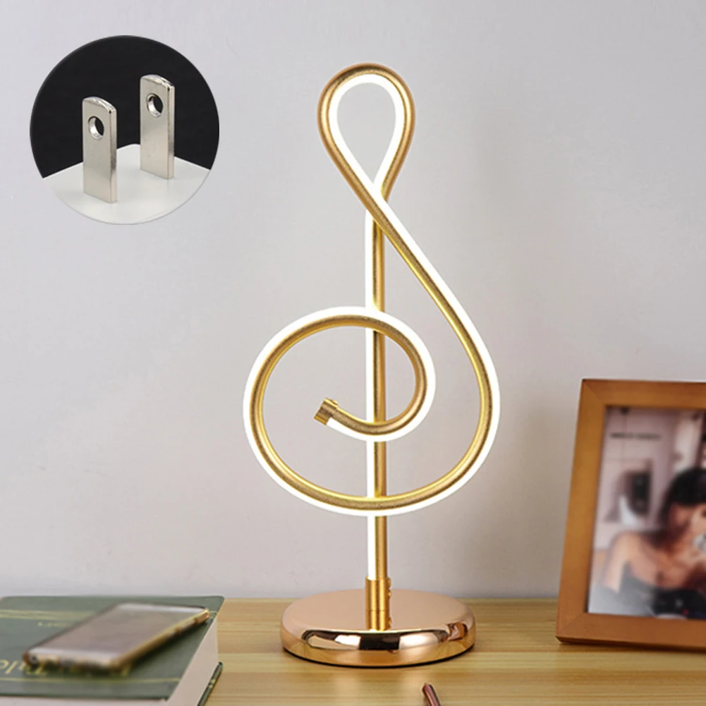 

Reading Light Study Bedroom Button Heat Dissipation Dimming Modern Decorative Musical Note Table Lamp Practical Led Aluminum