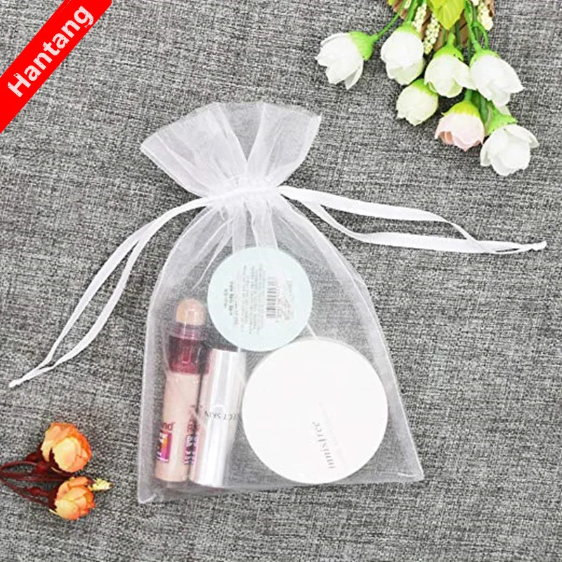 50 Uds bolsa de tul 7X9 9X12 10X15X13X18 cm bolsas de Organza regalo bolsa dibujable joyería bolsas de embalaje 21 Color Eugen Gauze bolsa 5z