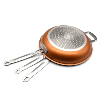 

NonStick Frying Pan Coating 5 Layers Bottom Soft Handle Aluminum Dishwasher Safe Cooking Pan Set