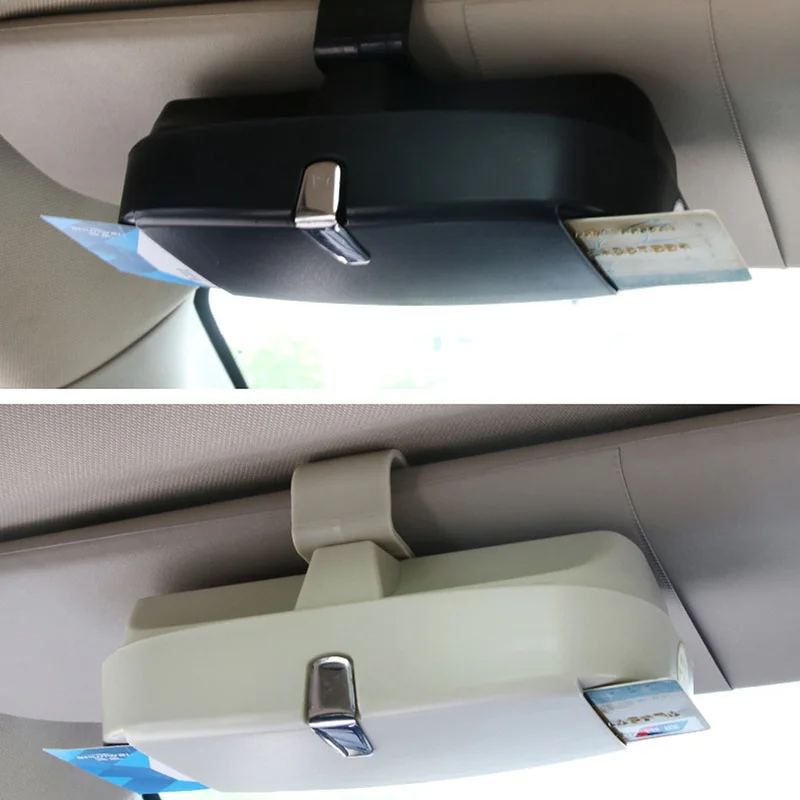

Car Sun Visor Glasses Case Organizer Glasses Storage Box Holder Visor Sunshade Pockets Auto Interior Accessories Glasses Holder