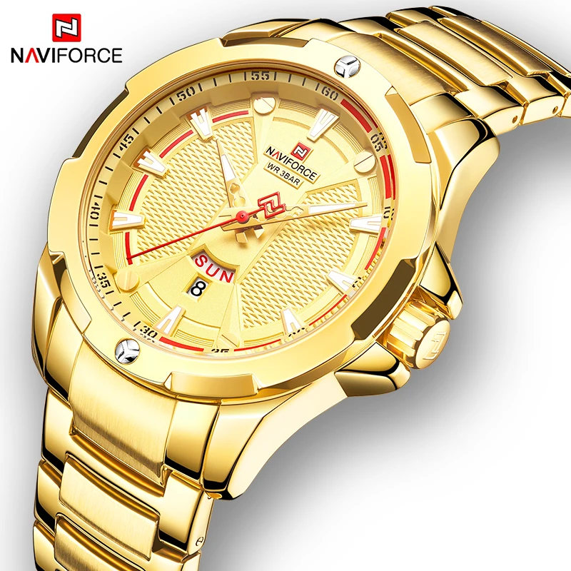 Luxury Brand NAVIFORCE Military Fashion Gold Watch Men Quartz Wristwatch Sport Casual Clock Wateproof Watches Relogio Masculino