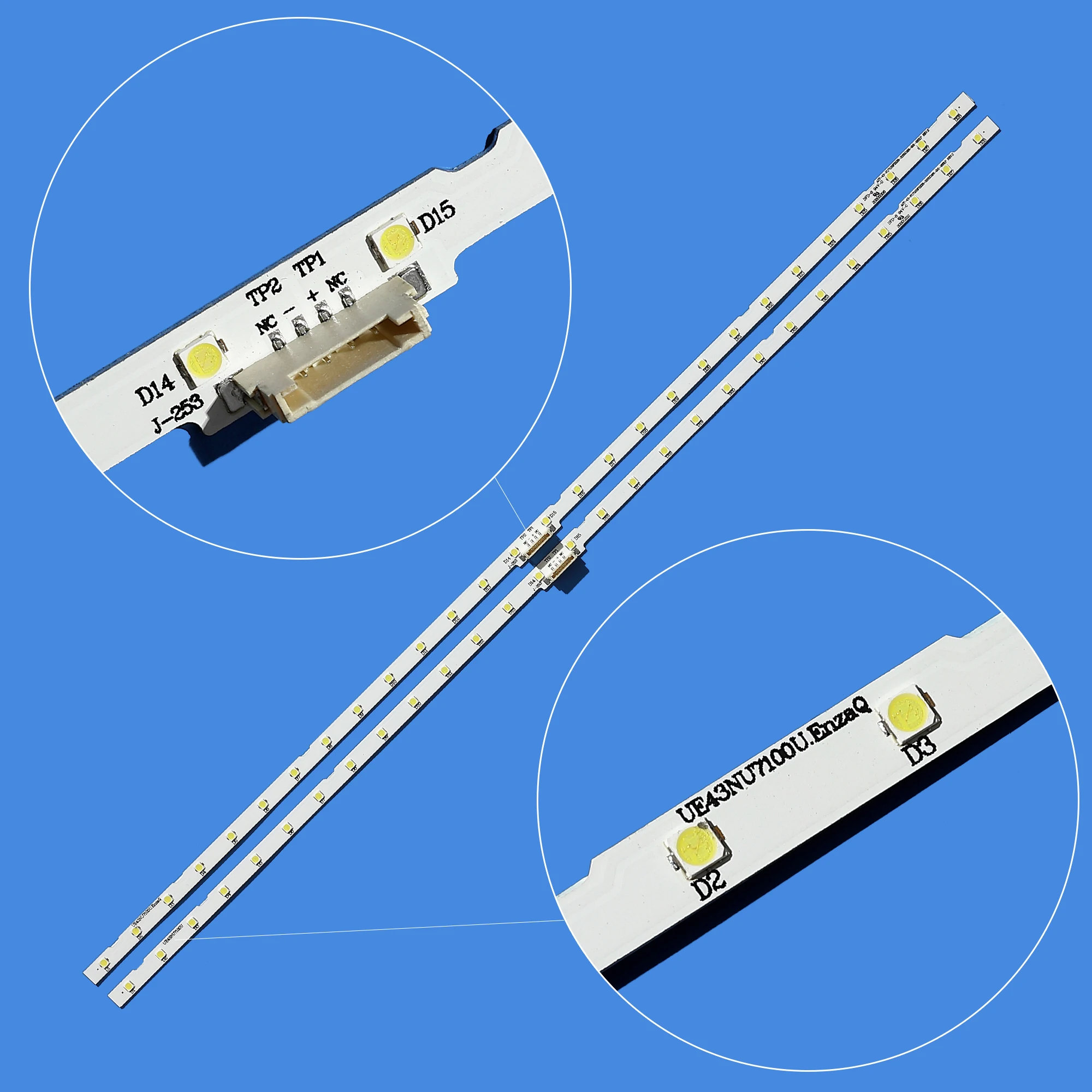 New 2 PCS 28 LED Strip Light for Samsung 43 &quotTV UE43NU7100U AOT_43_NU7100F_2X28_3030C BN44-00947A UE43NU7120U | Лампы и освещение