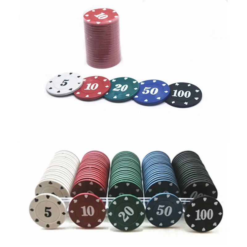 100Pcs Poker Chips Box Kunststoff Pokerset Pokerkoffer mit Transparent 