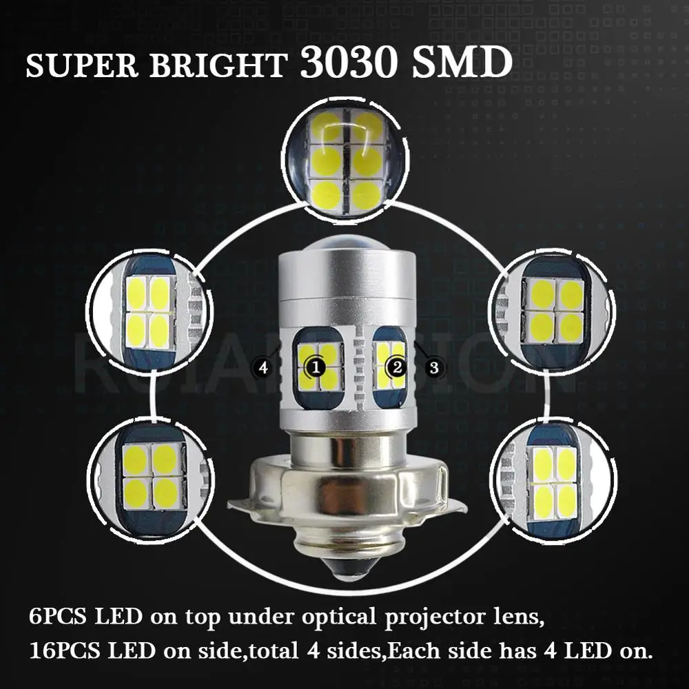 2 шт. высококачественный белый светодиодный светильник 4 Вт ДХО P26S 22SMD 3030 для