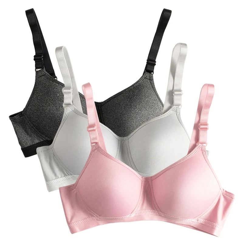 Pink-Black-Gray 2 Бюстгальтер для женщин Soutien Gorge, дышащее женское нижнее белье, тонкий бюстгальтер без косточек, 1 шт./3 шт., бесшовные бюстгальтеры, сексуальный бюстгальтер с эффектом пуш-ап, Женский Топ - Цвет: Pink-Black-Gray 2