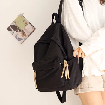 

All-match Simple Style Chic Luggage Backpack Teenager Solid Color College Schoolbag Girls Outdoor Casual Cloth Bag Mochila DF631