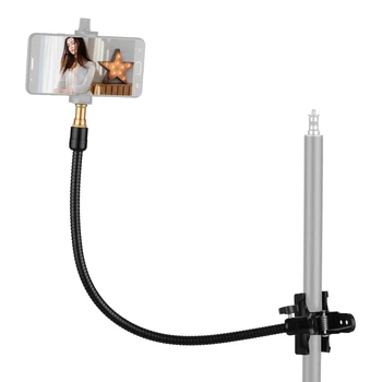 

Photography Mini Flexible Tube Arm Mount Clamp Stand+1/4 Screw for Action Camera Phone Holder Light Microphone Studio Lighting