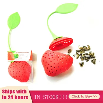 

Cute Strawberry Silicone Tea Leaf Tea Strainer Spice Tea Infuser Filter Diffuser Tea Filter Bar Tools Kitchen Tea Accessories