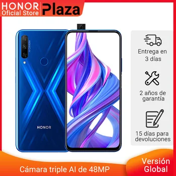 Перейти на Алиэкспресс и купить В наличии глобальная версия Honor 9X 4 Гб 128 Гб Смартфон 48 МП AI Тройная камера 6,59 'мобильный телефон гуглинг play мобильный телефон