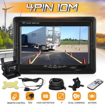

7 Inch TFT LCD Monitor Waterproof Desktop Display Screen with Bus Reverse Rear View 4Pin Camera 10 Meters Air Line CCD Infrared