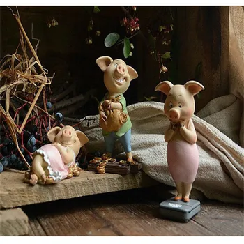 

Mini Resin Piggy Miniature Figurine Cartoon Pendant Lucky Piggies Cake Topper Ornaments DIY Micro Landscape Desk Decor Gifts