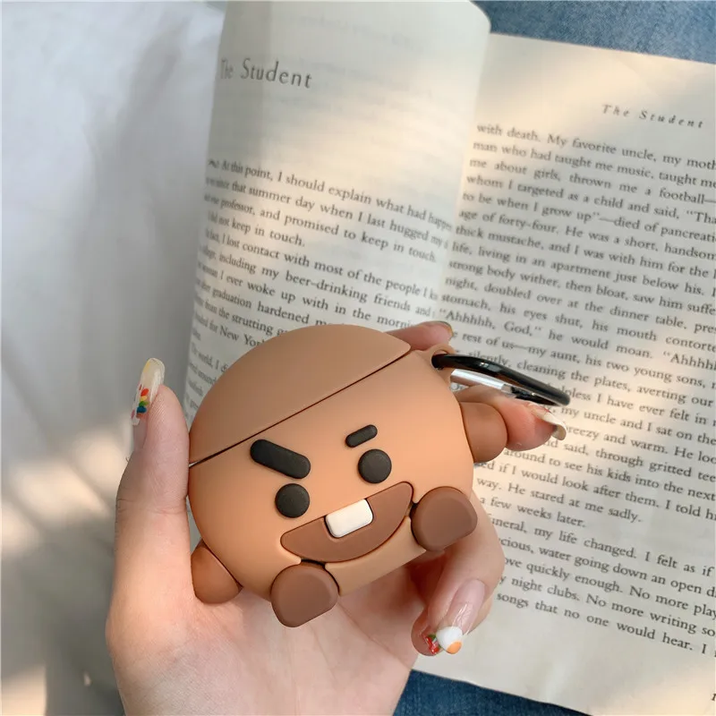 3D Cartoon Brown Chocolate Boy Silicone Headphone Case For Apple Airpods 1 2 Cover Wireless Bluetooth Cute Earphone Case Cover