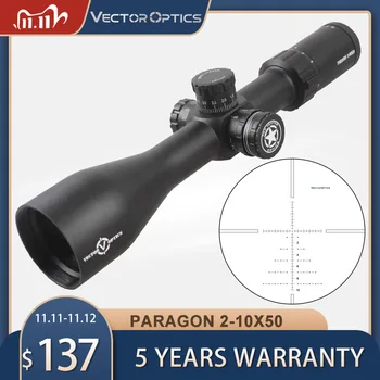 baratas Ótica Do Vetor Paragon 2-10x50 Sfp Caça Rifle Scope Tático Riflescope óptico Sniper Tiro à Prova De Choque 1/10 Mil. 308win