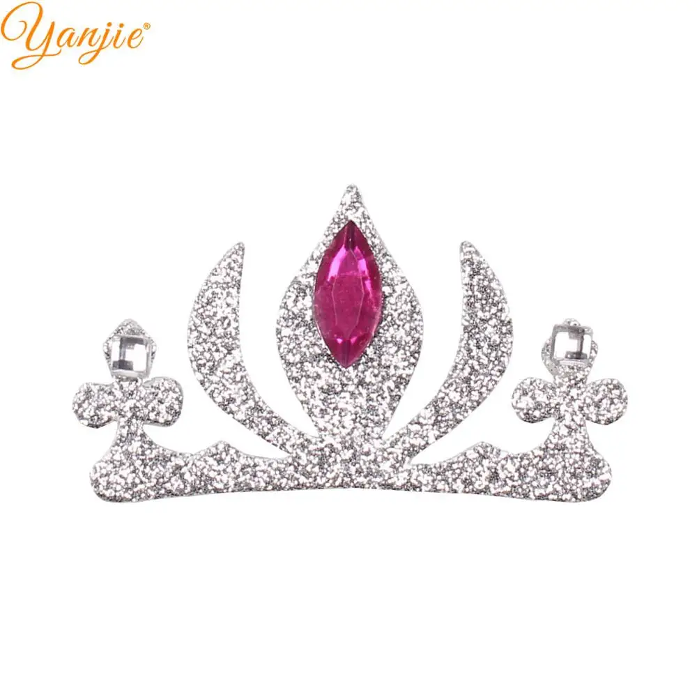2 20pcs/lot Glittler Crown Hair Accessories For Women Fairy Felt Pads DIY Girls Haar Accessoires Party Decoration Retro Hairband - Color: 2