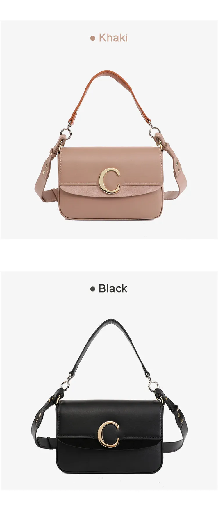 Женская сумка из натуральной кожи, сумка через плечо, роскошные сумки, женские сумки, дизайнерская сумка с металлическим кольцом, сумка цвета хаки, сумки-мессенджеры