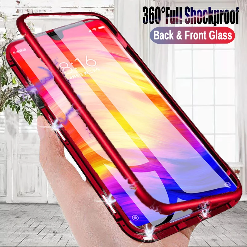 

360 Protective Flip Case For Xiaomi Redmi Note 7 Tempered Glass Back & Front Cover Cases For Xiomi Xiami Ksiomi Redmi Note 7 Pro