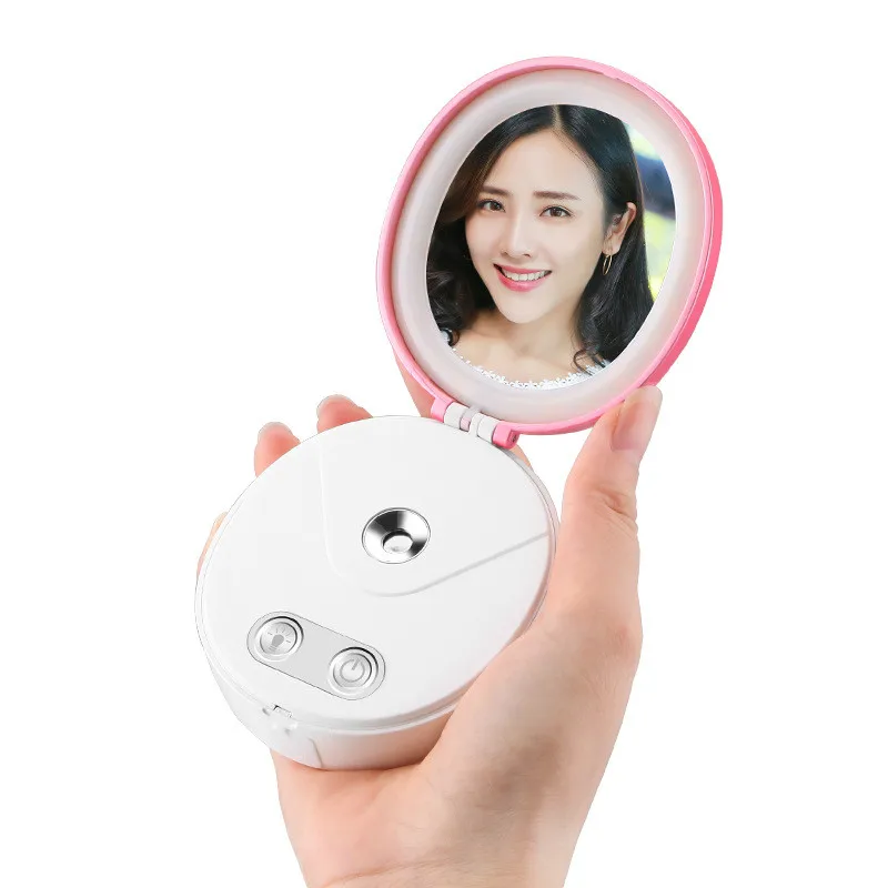

EMS Makeup Mirror LED Ring Flash Light Portable Nano Spray Beauty Instrument Makeup Mirror Beauty Tools 4 in 1