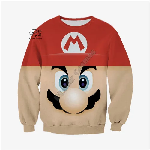 sweatshirt Для мужчин и женщин Супер Марио печати 3d Толстовка Забавный Аниме Толстовка куртка на молнии пальто унисекс Уличная Повседневная Спортивный костюм пуловер - Цвет: sweatshirt