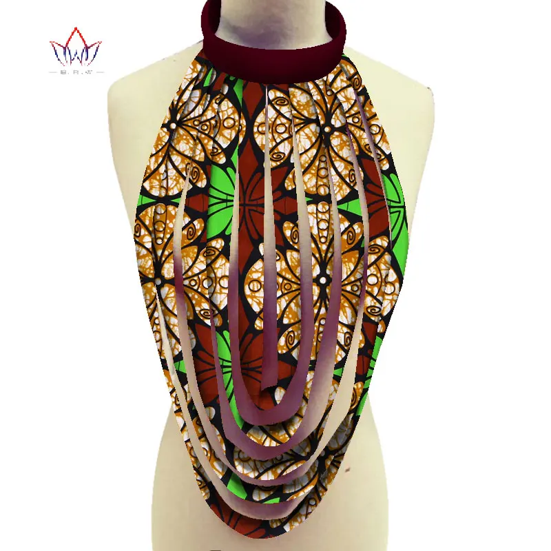 Африканская Многослойная Веревка ожерелье Анкара ювелирные изделия Африканский принт многослойное ожерелье Африка восковые ожерелья SP059 - Metal Color: 5