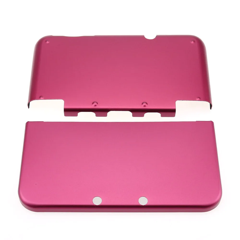 1set Rose Red Upper&Lower Protector Cover Plate All Aluminum Protective Case Housing Shell For Nintendo New 3DS LL / New 3DS XL