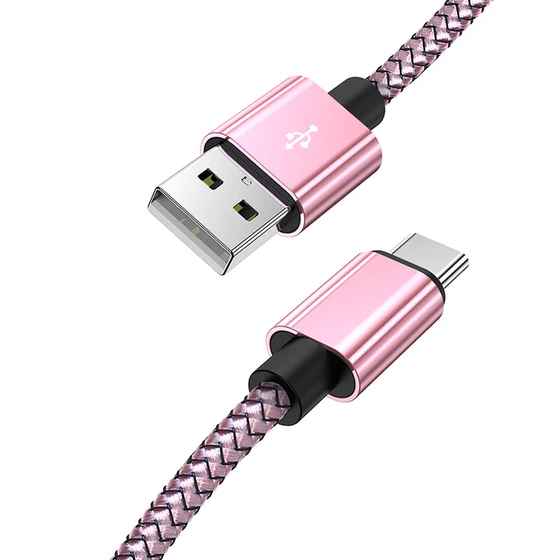 Кабель usb type C для быстрой зарядки samsung S10 S9 S8 Note 9 8 huawei P20 P30 Xiaomi Mi 8 9 9T USB C шнур для зарядки и передачи данных - Цвет: Rose gold
