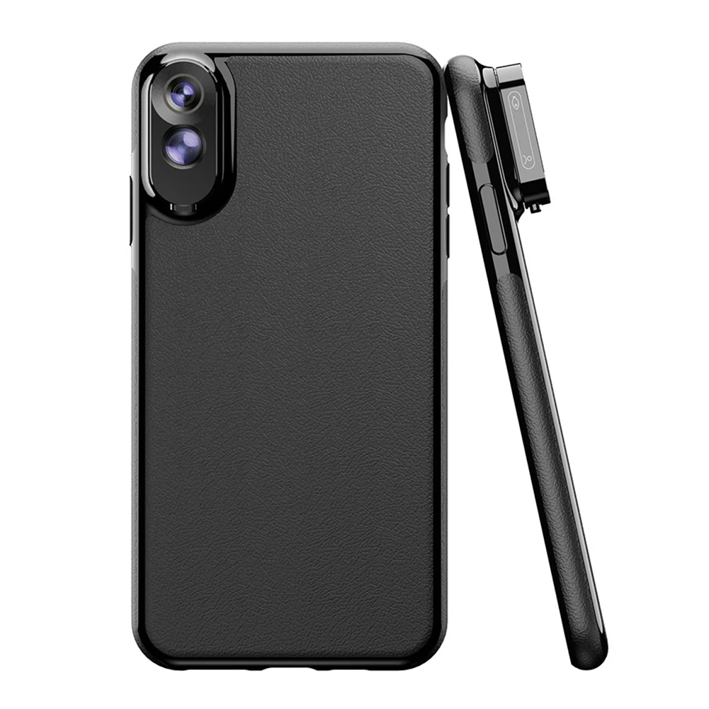 External 2in1 Accessories Camera Wide Angle Portable Macro Fashion Case Black Fisheye Telephoto Phone Lens Zoom For IPhone