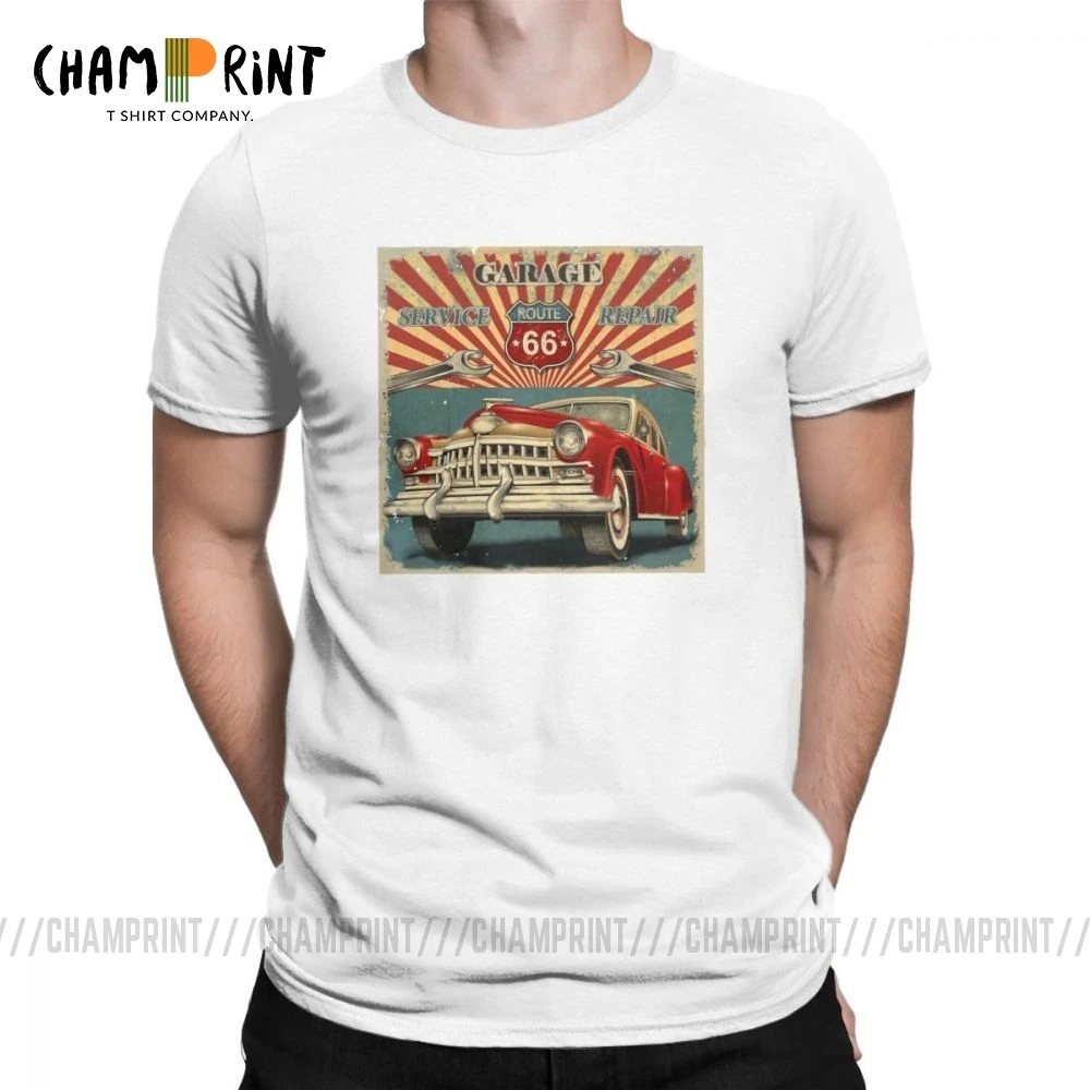Винтажные футболки Route 66 для ремонта гаража мужчин мамы дороги американская