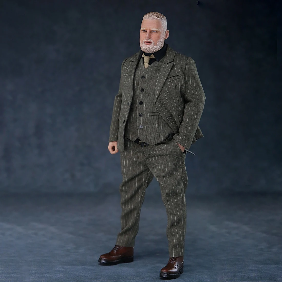 Rowsfire 1/6 30 см фигурка Реалистичная хедsculpt DIY толстый мужской босс Модель-серый/синий костюм