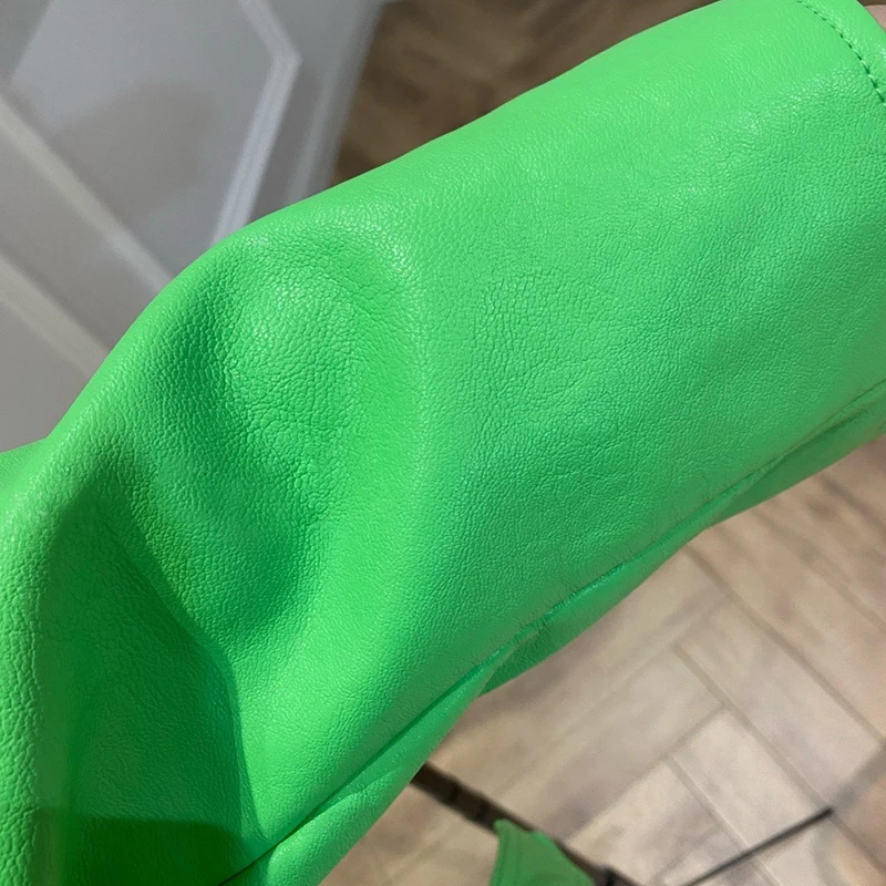 Lautaro Y2k Short Green Gecko Biker Leather Jacket Long
