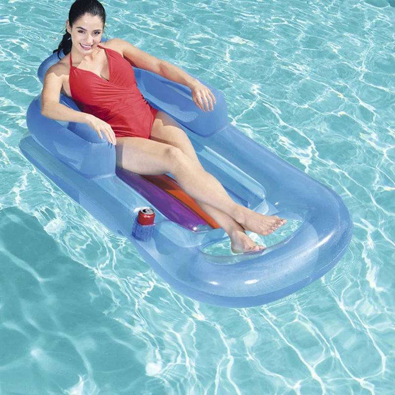 Надувной плавающий ряд пляжный плавательный надувной матрас бассейн плавающий Lounge спальная кровать для водных видов спорта вечерние синий