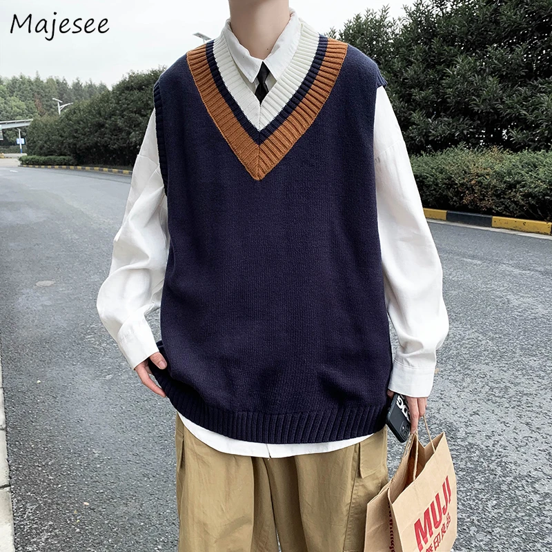 ベルギー製 VNECK ブイネック ニットセーター アウター メンズ Sweaters Midnight blue 