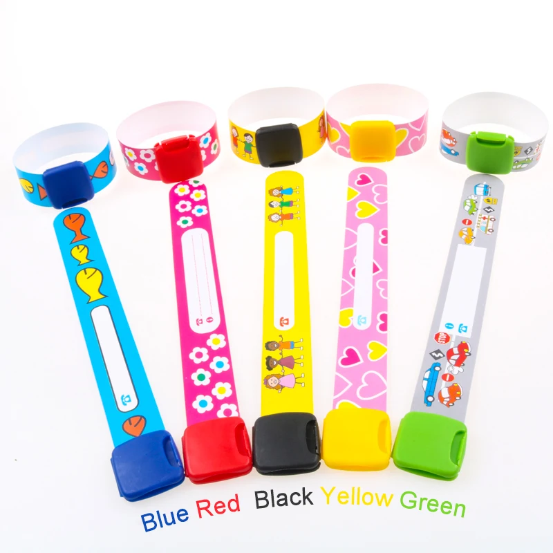 1 PC Kids Safety ID Wristband Band Reusable Bracelets for Child Variety