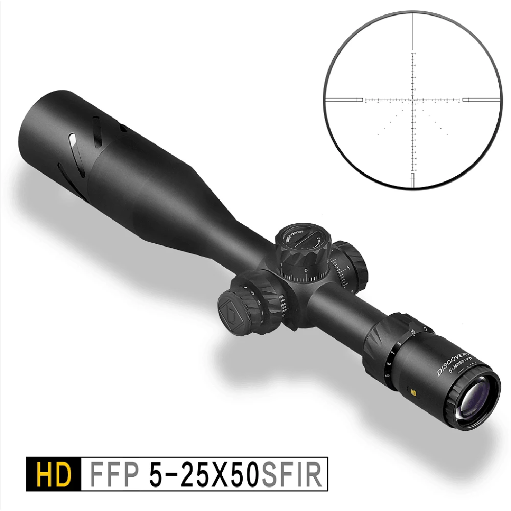 

Оптический прицел Discovery HD 5-25X50 FFP, первый фокусный самолет, оптические прицелы с подсветкой для стрельбы в армейском стиле