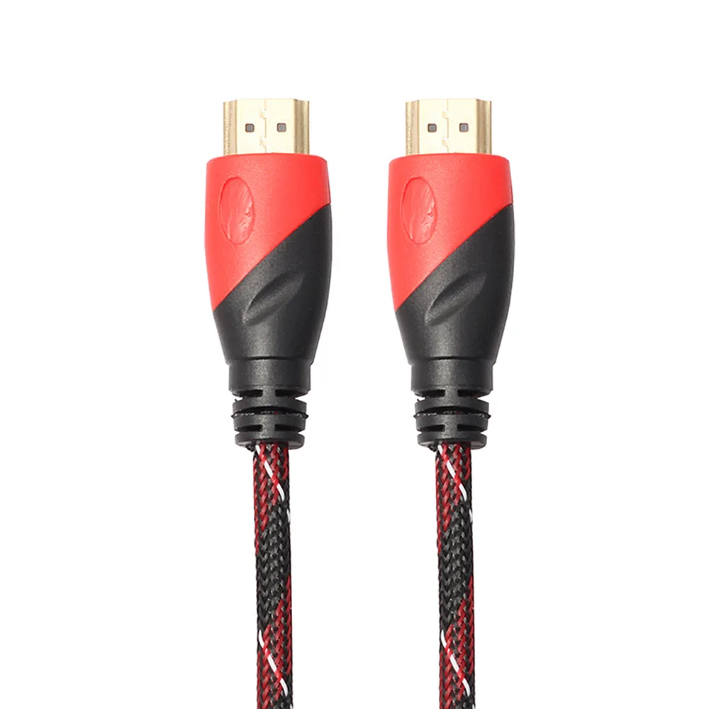 HDMI кабель высокоскоростной HDMI кабель позолоченное соединение с красной, черной и белой сеткой 1080 P, 0,5 м, 1 м, 1,8 м, 3 м, 5 м