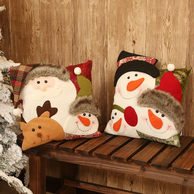 DIDIHOU 35 см* 35 см Подушка с рождественским рисунком комбинированные узоры Украшения Снеговик Санта Клаус узор Подушка