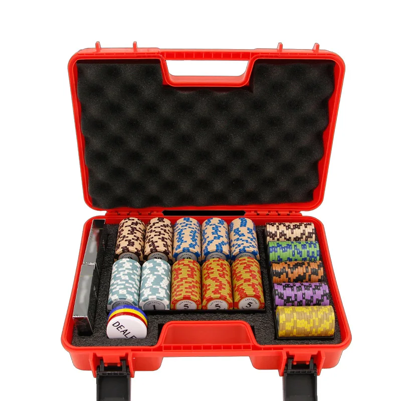 300PCS Poker Chips Case High Quality PP Casino Monopoly Chips Storage Box Chip Container Protable Mambling House Tokens Suitcase