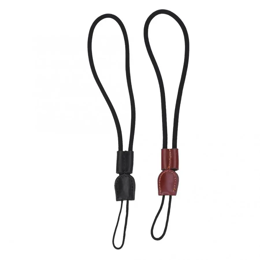 2pcs портативный Противоскользящий нейлоновый ремешок на запястье для камеры DSLR цифровая камера ремешок веревка(черный+ коричневый
