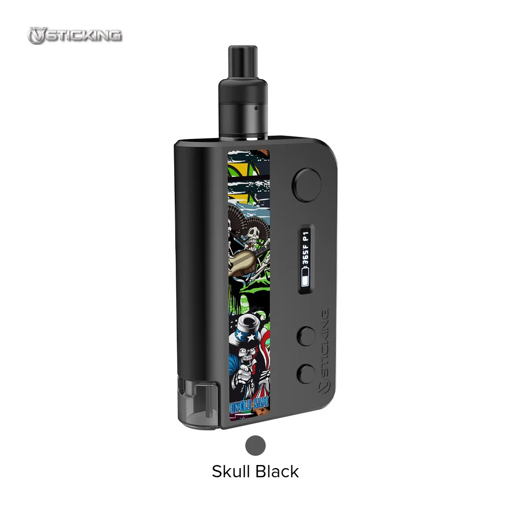 vsticing VKsma Vape Pod Комплект 1400mah 0.3ohm SMA ADA картридж/SMI RADA RDA 2 типа электронная сигарета система Комплект - Цвет: Skull Black