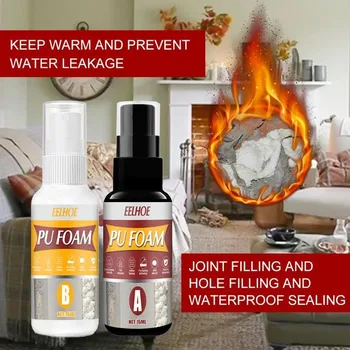 

2pcs Polyurethane Blowing Agent PU Foaming Agent Waterproof Home Bathroom Window Door Repair Tools Polyurethane Blowing Agent