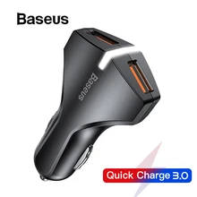 Baseus Quick Charge 3,0 Автомобильное зарядное устройство для samsung Quick charger QC 3,0 USB зарядное устройство для мобильного телефона huawei Xiaomi Быстрая зарядка
