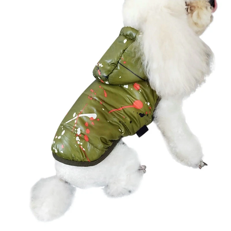 Pet Dog Clothes Winter Warm Thick Small Dog Pet Clothes Dog Padded Hoodie Jumpsuit Pants Apparel Dog Pet Winter Coat Jacket