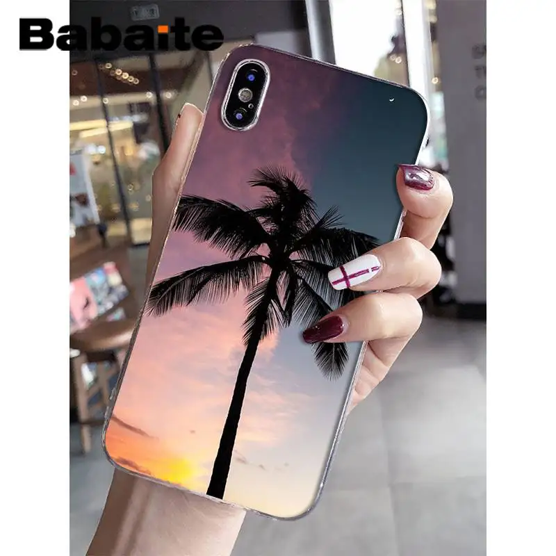 A12 Babaite пальмовые деревья закат природа Coque Оболочка Чехол для телефона для iPhone 8 7 6 6S Plus X XS MAX 5 5S SE XR 11 11pro 11promax - Цвет: A12